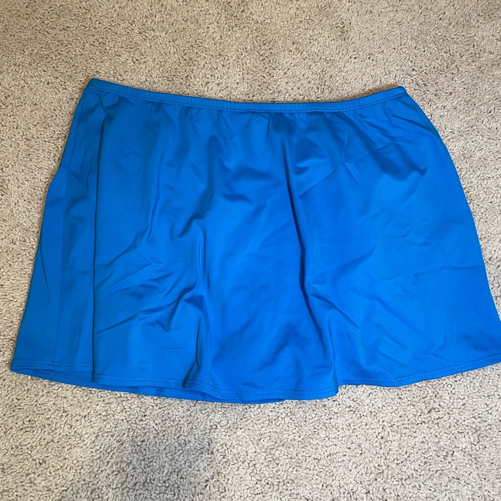 Lands End Wonen’s Tankini Skirt 16 Royal Blue
